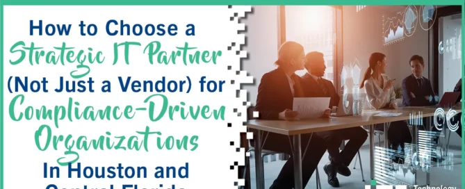 Business leaders meeting with a strategic IT partner about compliance and technology planning